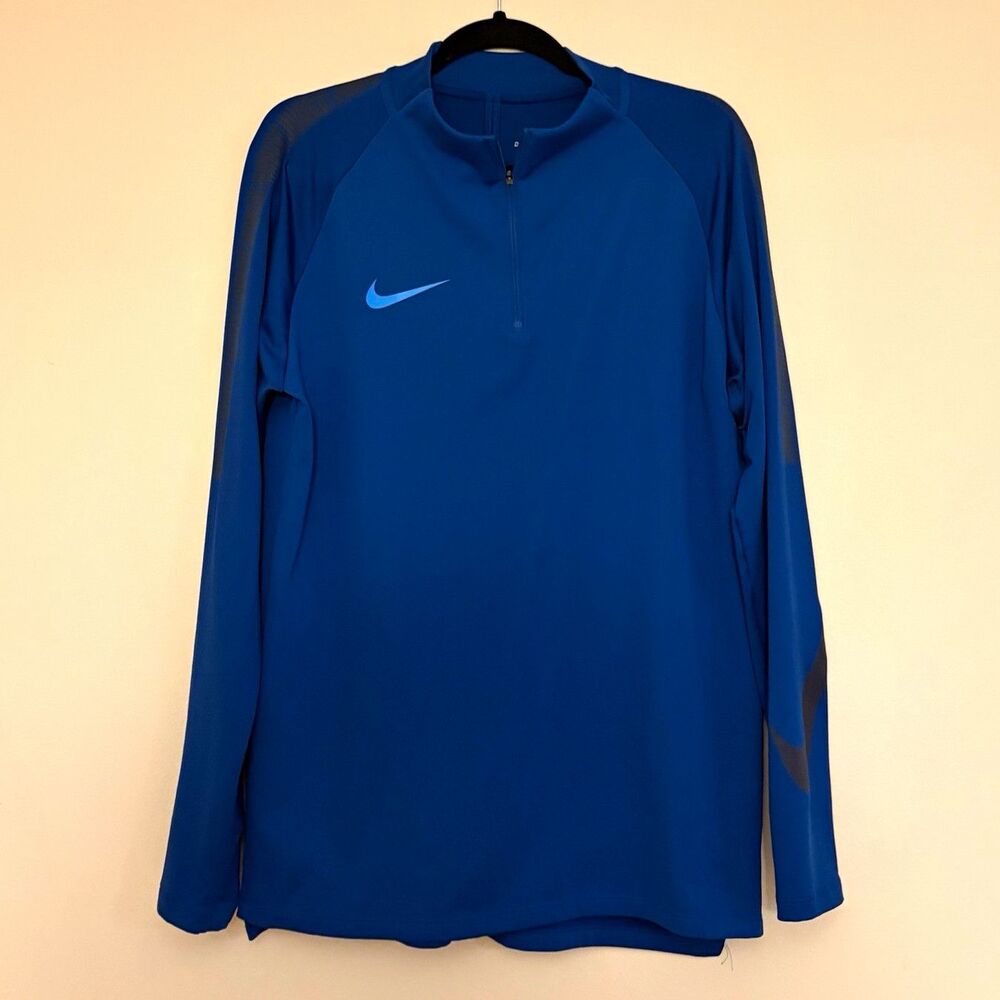 Nike Dri-FIT Men’s Blue 1/4 Zip Mock Neck Long Sleeve Pullover Top L